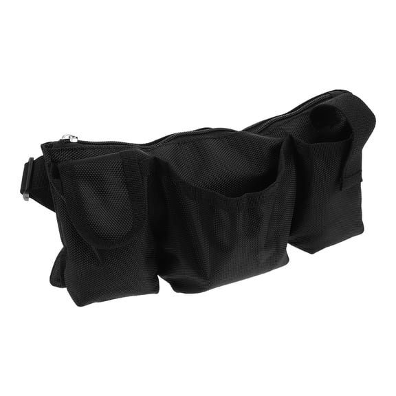 WASHWEPE Durable Black Waiter Waist Pouch for Home with Adjustable Strap