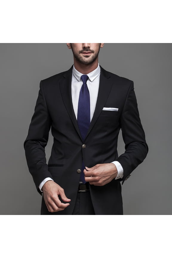 Sleek Design Zipper Neckties Dark Blue 1Pack For Daily Office Wear