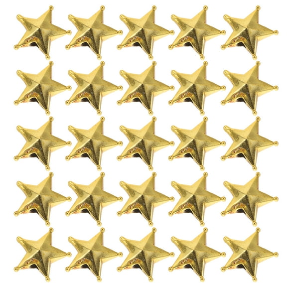WASHWEPE Mini Christmas Tree Topper Star 50Pcs Golden Plastic for Festive Atmosphere Addition