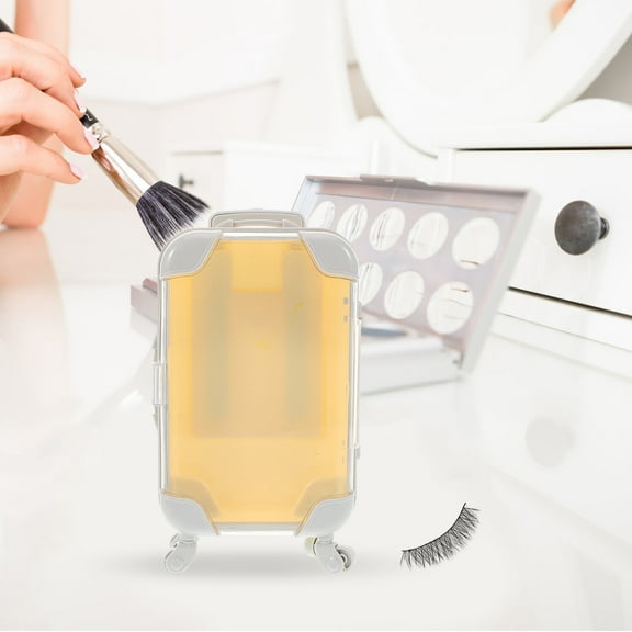 WASHWEPE Mini Makeup Containers 1Pcs Pink Eyelash Case Holder With Multifunctional Organization For Women