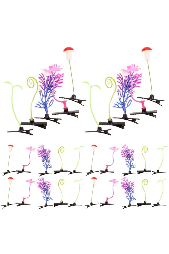 Mini Sprout Hair Clip 30Pcs for Girls in Assorted Color and Plant Shape