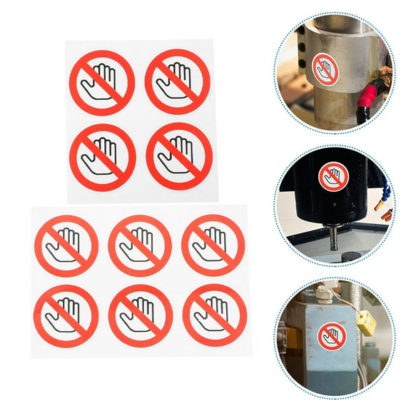 WASHWEPE Multi Color Square Self-Adhesive Vinyls Do Not Touch Warning Stickers 10Pcs