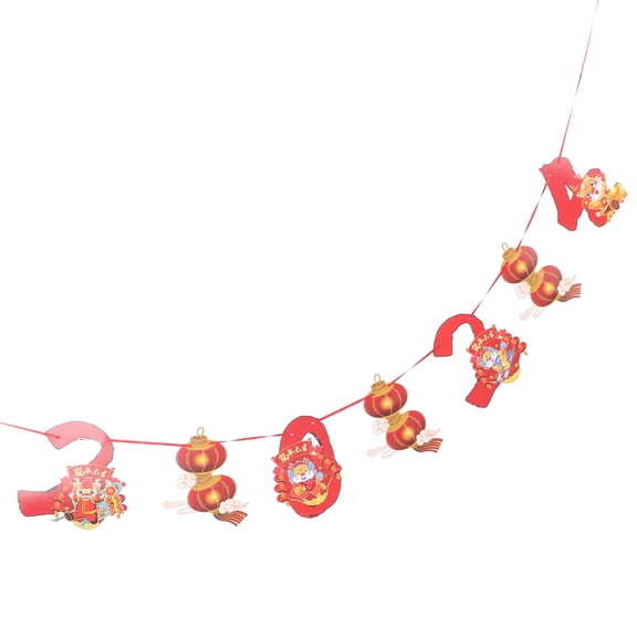 WASHWEPE Hanging Banner Assorted Color 1 Set 6.3x5.1in Paper for New Year's Eve Party