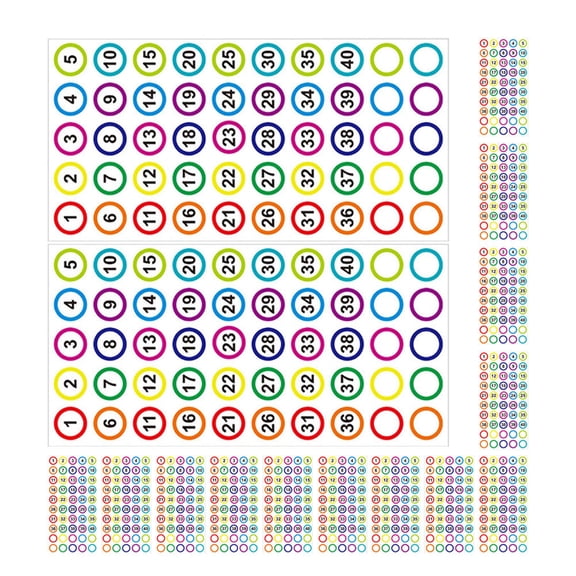 WASHWEPE Round Number Classification Stickers, Digital Number Labels for Organizing Files, Inventory, Office, Home and Storage