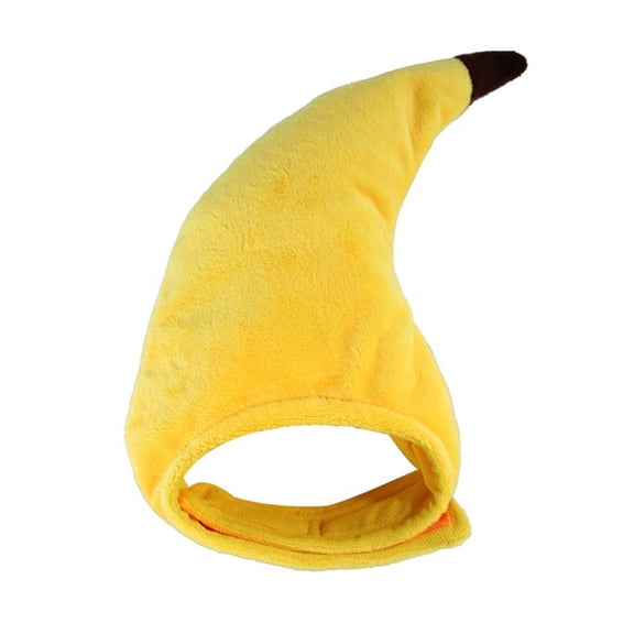WASHWEPE Yellow Cotton Plush Pet Decor Cap Banana Hat Creative Costume for Dogs and Cats