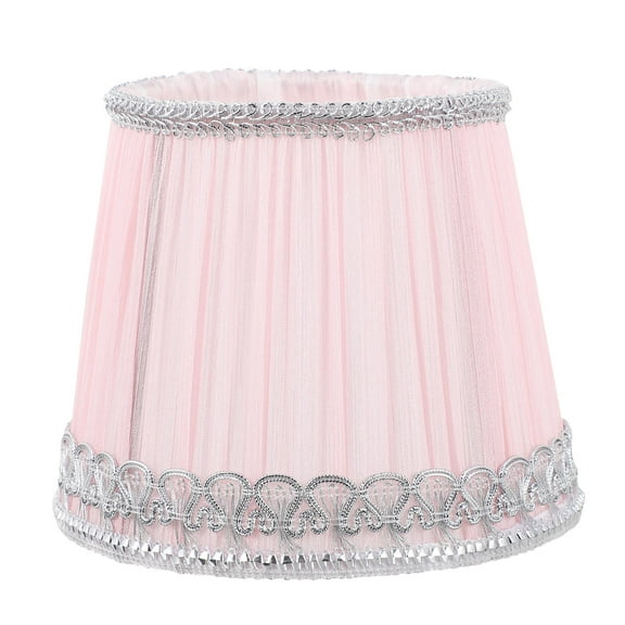 WASHWEPE Pink Lampshade for Princess Style Table Lamps with Silver Edge 5.7x4.7x4.3in 1Piece