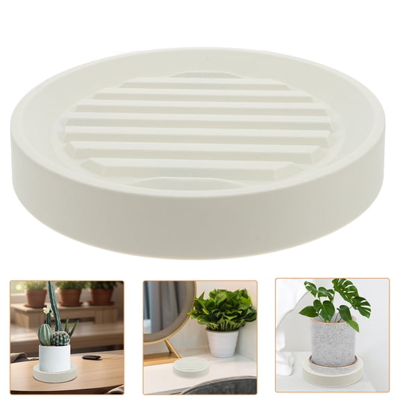 WASHWEPE Mobile Flower Pot Base with Wheels White 1Pack