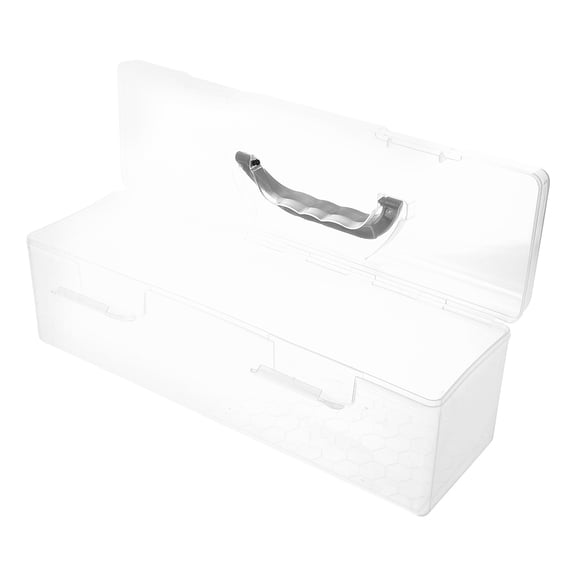 WASHWEPE Plastic Art Tool Box with Handle Transparent Paint Brush Holder Large Capacity Storage