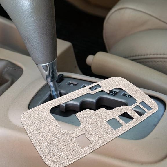 WASHWEPE Plated Silver Driving Gear Panel Trim Sticker with Rhinestone Inlays Durable Self Adhesive Car Interior Decoration