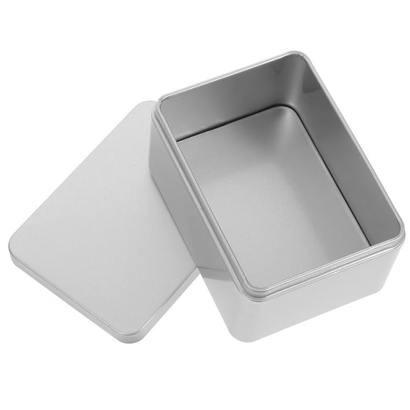WASHWEPE Plated Silver Tinplate Multipurpose Storage Box for Sewing Tools Photo Cards and Travel Organizer