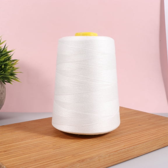 WASHWEPE Polyester Sewing Thread White for General Stitching Smooth Wear Resistant Fiber