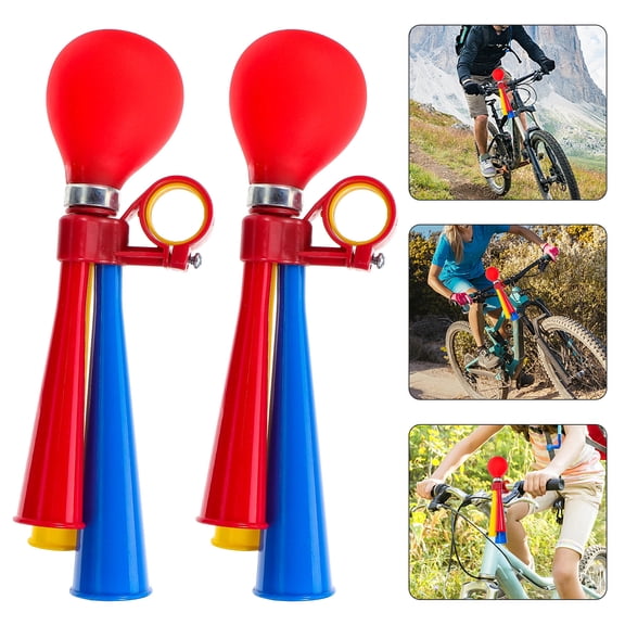 WASHWEPE Portable Bike Horn for Adults with Loud Clear Sound Made of Plastic Resin and Metal in Red Color Fits Most Handlebars