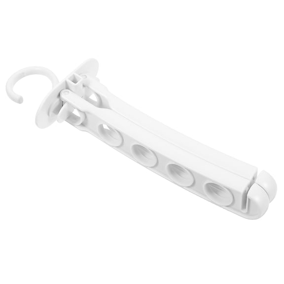 WASHWEPE Collapsible Hanger for Closet White Plastic Hanging Rack for Home Clothes Drying