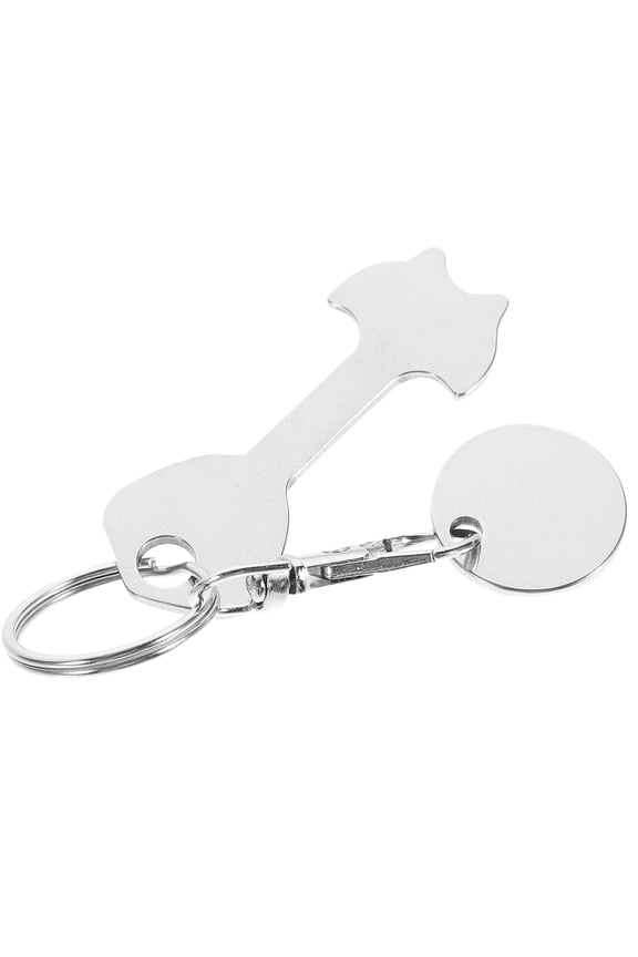 Portable Trolley Token Key Ring Durable Coin Keychain Pendant For Shopping Carts Lightweight Design