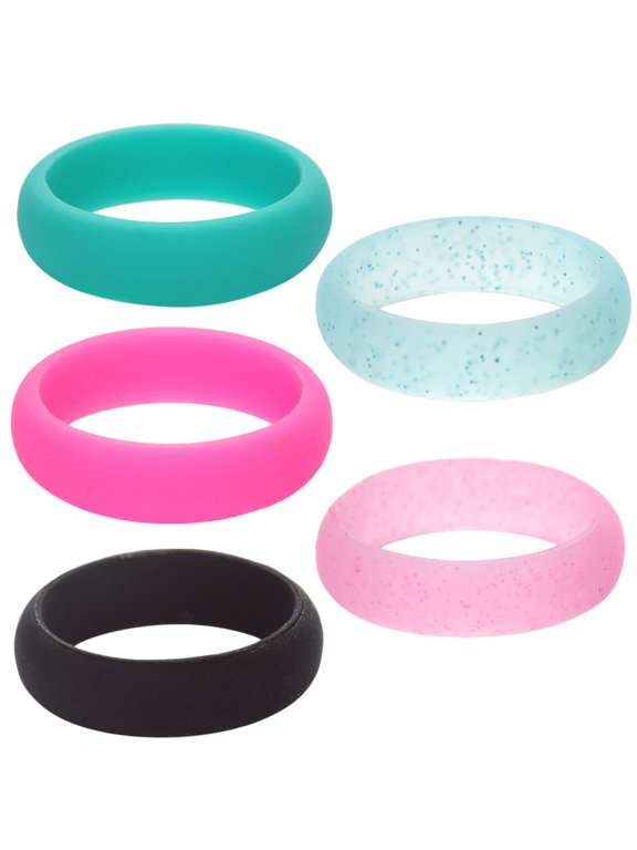 Random Style Silicone Set, 5-Pack Stretch Finger for Casual Looks