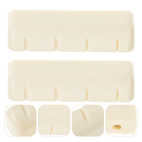 WASHWEPE Rectangular Banjo String Nuts 2Set for Banjo Mute and Tone Enhancement in White ABS