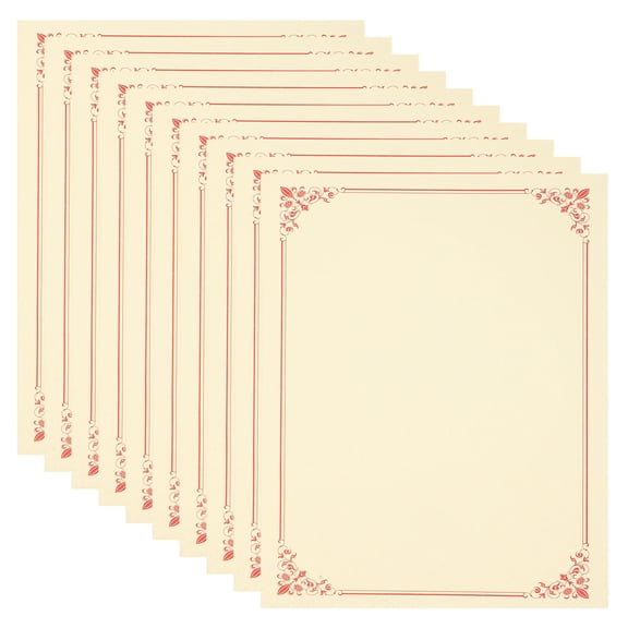 WASHWEPE Red 29.70X21.00X0.01cm Honor Certificate Paper for Training and Graduation 10Set