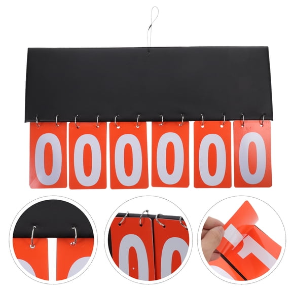 WASHWEPE Red Cloth Metal Paperboard Scoreboard 1Pack Flipping Score Tracking for Football Tennis Badminton Games