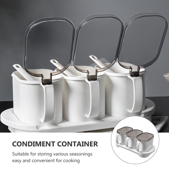 WASHWEPE Restaurant Staff Spice Jars Kitchen Condiment Pots Easy to Clean 1 Set
