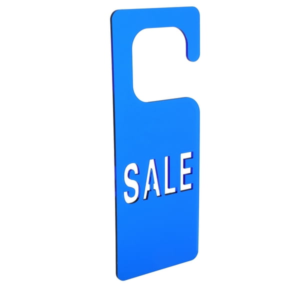 WASHWEPE Retail Tags Acrylic 1Pack Blue 11.8X3.7X0.4In For Clothing Store Information Display