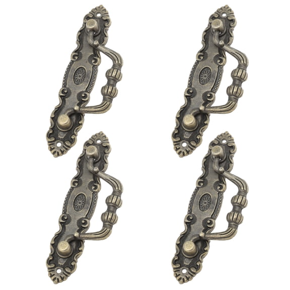 WASHWEPE Retro Cabinet Handles Drawer Knobs Made of Zinc Alloy for Home Use Golden 4 Pcs