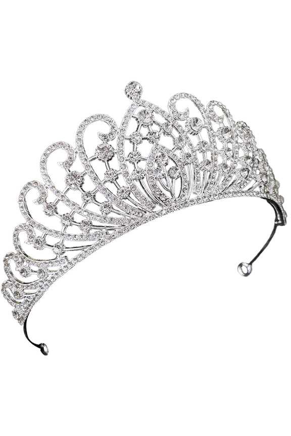 Bride Headpieces Bridal Tiara Rhinestone Crown Silver 1Pcs 6x6in