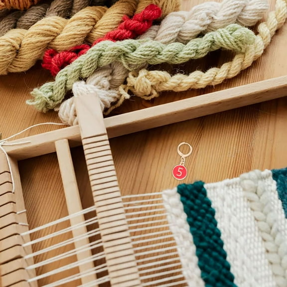 WASHWEPE Row Counter for Knitting Stitch Counters for Crocheting Red Round 3.10X1.20X0.20CM Alloy 1Set