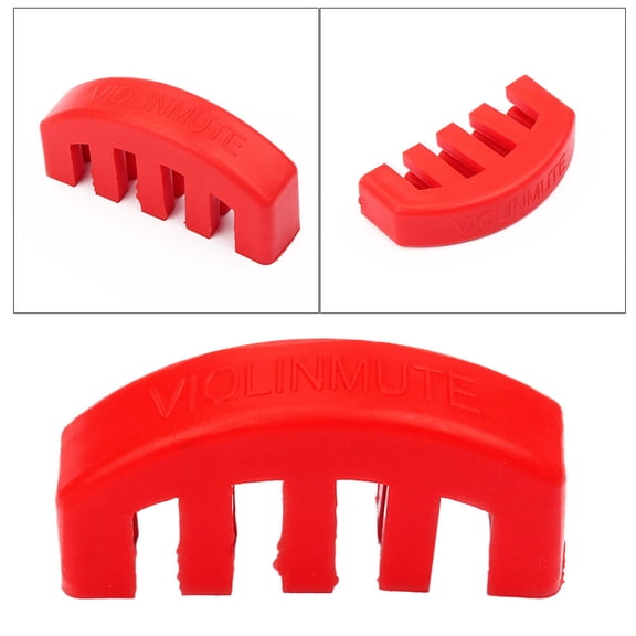 WASHWEPE Rubber Mute 1Pcs for Violin Practice Red Color for Acoustic Strings