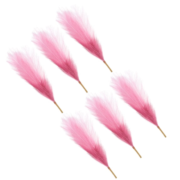 WASHWEPE Autumn Artificial Grass Plants Artificial Pink Gradient 6Pcs