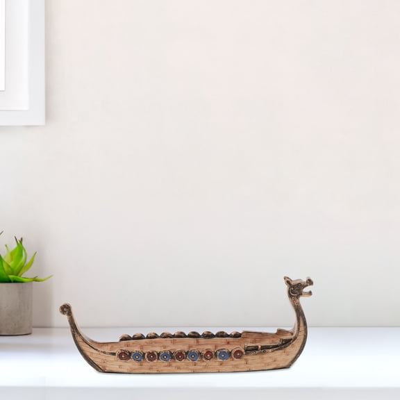 WASHWEPE Sailboat Decor Retro Resin Ship Model for Home Owners 1Pack