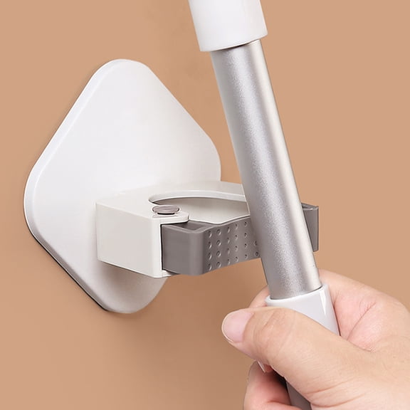 WASHWEPE Self-Adhesive Bathroom Mop Hook Plastic Heavy Duty Loading 1Pack
