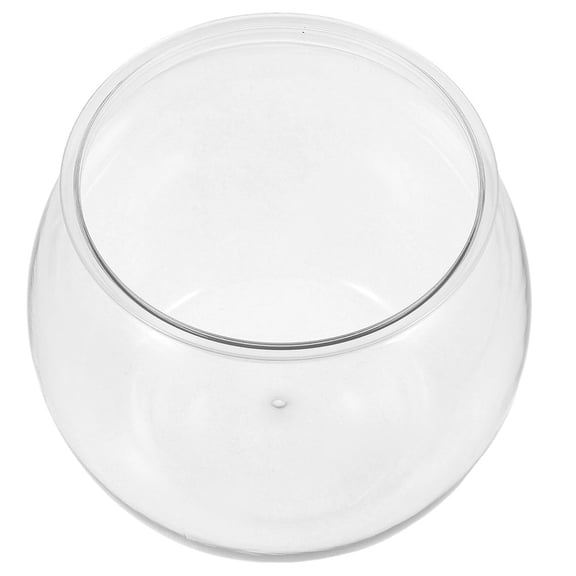 WASHWEPE Shatterproof Round Plastic Fish Tank Aquarium Small Desktop Decorative Bowl