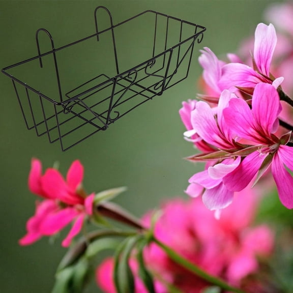 WASHWEPE Black Hanging Flowerpot Shelf for Window Gardens Large Space Saving Planter Holder