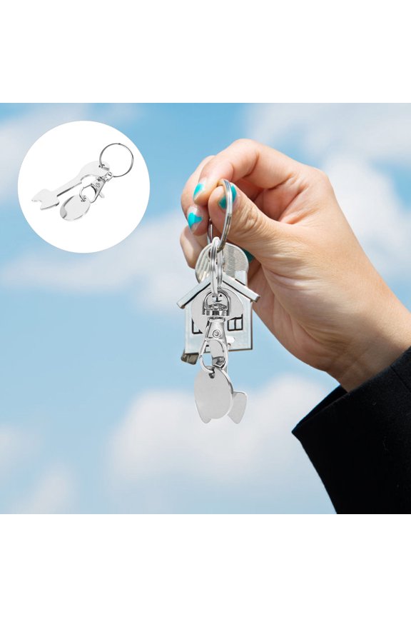 Sturdy Metal Shopping Cart Token Keychain with Coin Holder for Home Keys and Bag Hanging