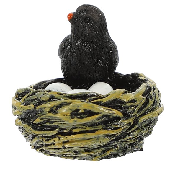 WASHWEPE Simulation Bird Nest Decor Resin Mini Style Black 1Pack