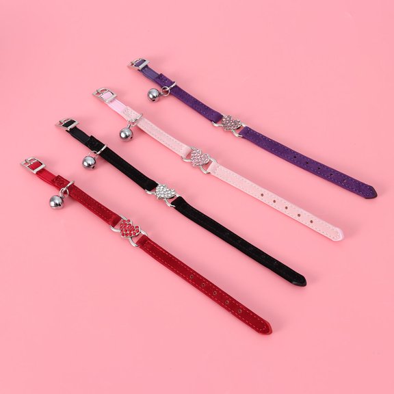 WASHWEPE Small Dog Collars Adjustable Pile Coating Red Heart Style for Dog 1Set
