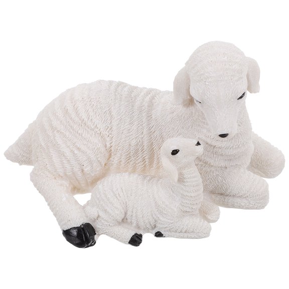 WASHWEPE Small Sheep Ornament, Resin Figurine for Home and Craft Display