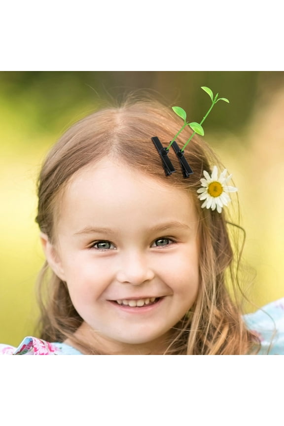 Sprout Clips for Kids Fun Hair Accessories Made of Safe Plastic in Green Color 60 Pieces