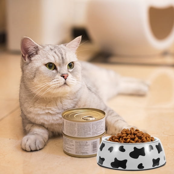 WASHWEPE 2 In 1 Design Dog Bowl Metal Pet Food Feeder 1 Set