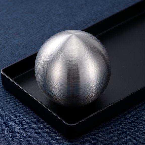 WASHWEPE Stainless Steel Metal Sphere, 5.3" Brushed Finish Decorative Ball