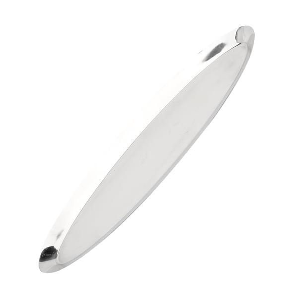 WASHWEPE Stainless Steel Oval Shape Tray Plated Silver Metal Display Holder for Fruits and Baked Goods