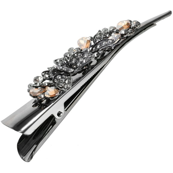 WASHWEPE Styling Hair Clips 1Set in Metal and Rhinestone for Women with Sparkling Decoration 11.8X1.4X1.0In