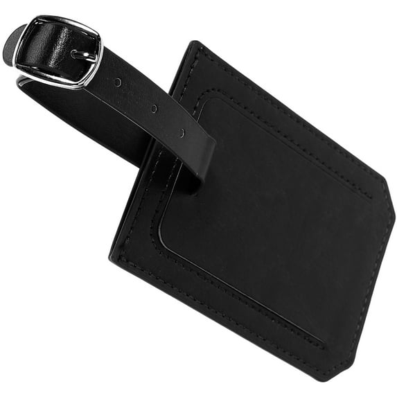 WASHWEPE Suitcase Name Tags Black 1Set Pu For Luggage And Bags In Airplane Journey