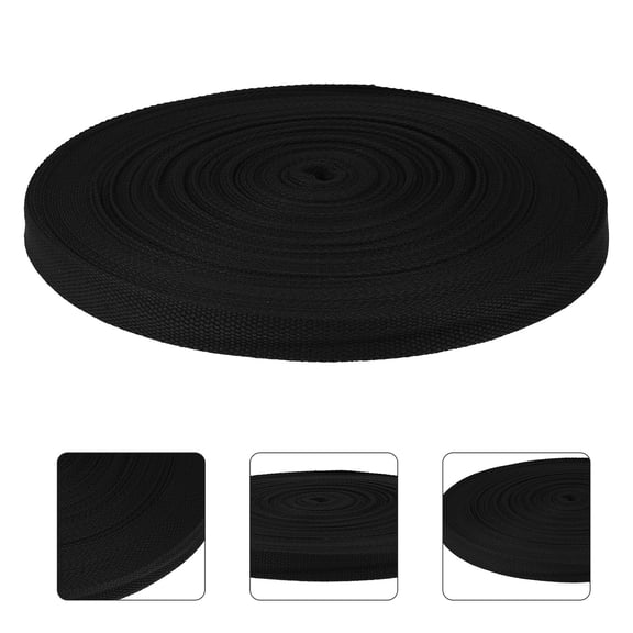 WASHWEPE Tote Bag Webbing Cotton Webbing for Scene Layout 1 Set 2cm Wide Black