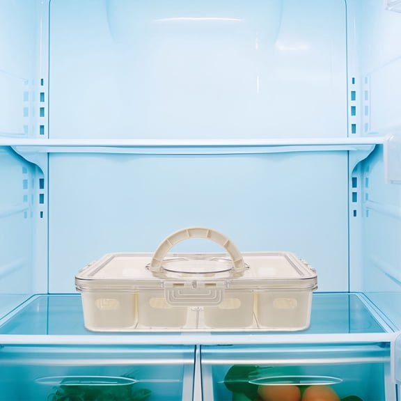 WASHWEPE Multi Function Refrigerator Berry Tray with Divided Compartments and Portable Handle