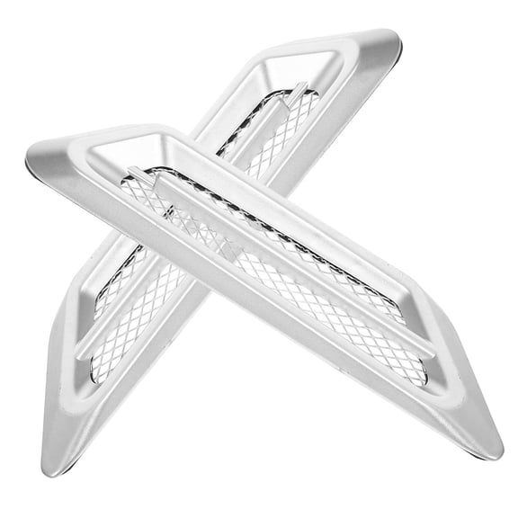 WASHWEPE Vehicle Modification 2Pcs Car Hood Vents Trim in Silver ABS Material