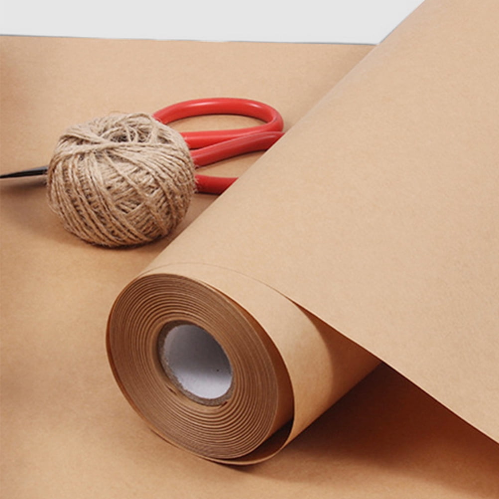 WASHWEPE Versatile Brown Kraft Paper Roll Set, 2 Rolls for Wrapping ...