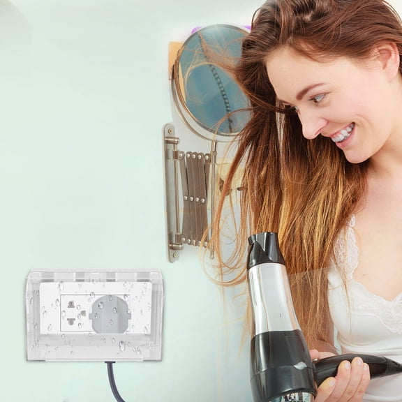 WASHWEPE Waterproof Outlet Cover with Adhesive Transparent Design for Home Electrical Socket Protection