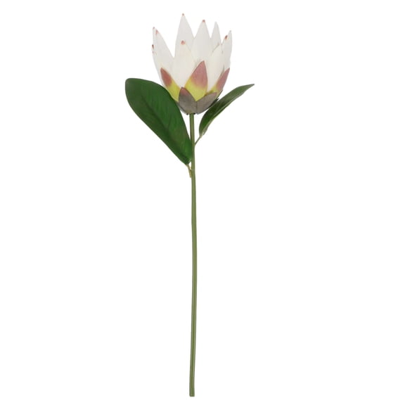 WASHWEPE Bendable Rubber Stem White Imitation Protea for Party Supplies