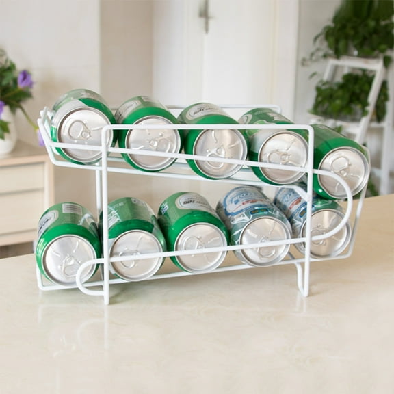 WASHWEPE White Iron Beer Holder for Storage Can Rack with Fine Craftsmanship 10 Cans Capacity